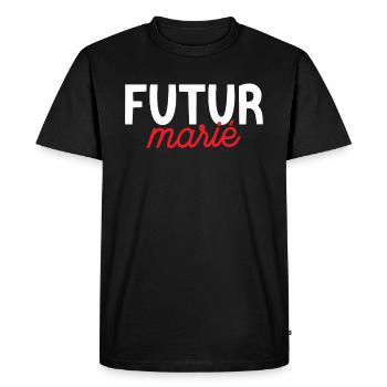 Futur marié - T-shirt Premium bio Homme - noir - Devant - Nico (187cm)