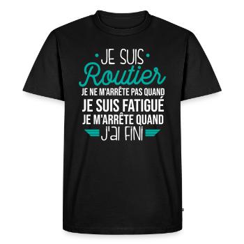 Je Suis Routier - T-shirt Premium bio Homme - noir - Devant - Nico (187cm)