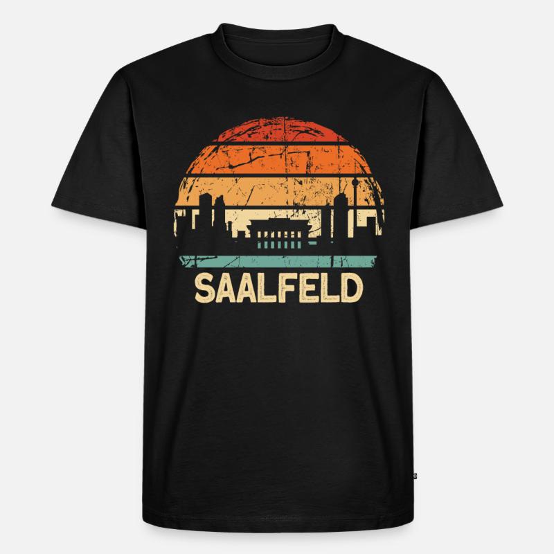 Saalfeld - Männer Premium Bio T-Shirt - Schwarz