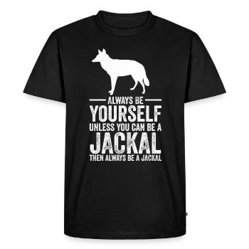 Jackal - Men's Premium Organic T-Shirt - black - Front - Nico (187cm)