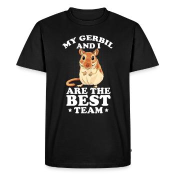 Gerbille - T-shirt Premium bio Homme - noir - Devant - Nico (187cm)