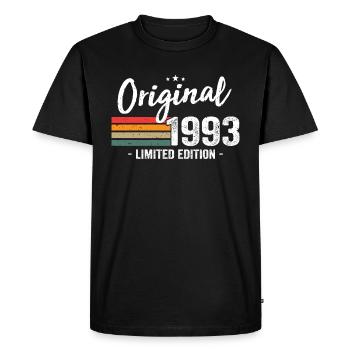 Cadeau d’anniversaire vintage original 1993 - T-shirt Premium bio Homme - noir - Devant - Nico (187cm)