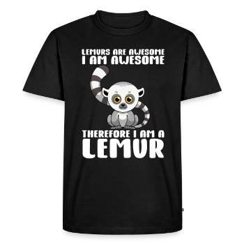 Lémurien - T-shirt Premium bio Homme - noir - Devant - Nico (187cm)