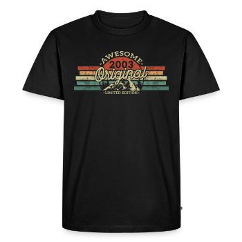 Vintage Retro Birthday Gift 2003 - Men's Premium Organic T-Shirt - black - Front - Nico (187cm)
