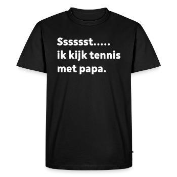 Tennis Met Papa - Sssssst - T-shirt Premium bio Homme - noir - Devant - Nico (187cm)