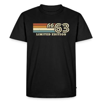 Anniversaire 1963 Édition Limitée - T-shirt Premium bio Homme - noir - Devant - Nico (187cm)