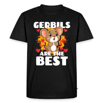 Gerbille Souris Cadeau - T-shirt Premium bio Homme - noir - Devant - Nico (187cm)