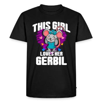 Gerbille Souris Cadeau - T-shirt Premium bio Homme - noir - Devant - Nico (187cm)