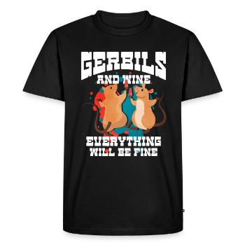 Gerbille Souris Cadeau - T-shirt Premium bio Homme - noir - Devant - Nico (187cm)