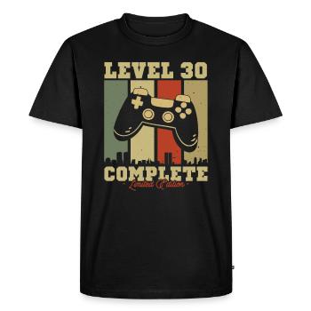 Cadeau Anniv. Vintage Niv. 30 Éd. Limitée - T-shirt Premium bio Homme - noir - Devant - Nico (187cm)