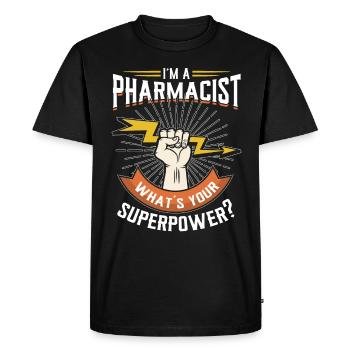 Pharmacist - Men's Premium Organic T-Shirt - black - Front - Nico (187cm)