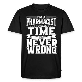 Pharmacien - T-shirt Premium bio Homme - noir - Devant - Nico (187cm)