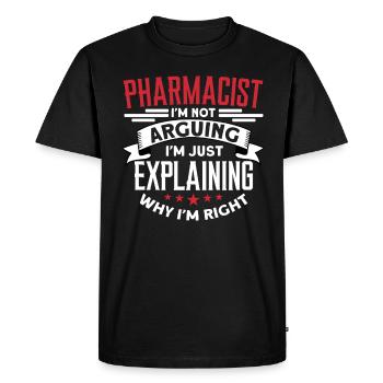 Pharmacist - Men's Premium Organic T-Shirt - black - Front - Nico (187cm)
