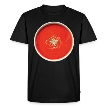 Bol avec soupe aux tomates - T-shirt Premium bio Homme - noir - Devant - Nico (187cm)