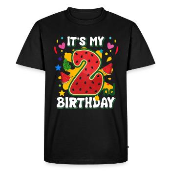 2nd Birthday Watermelon Summer Gift - Men's Premium Organic T-Shirt - black - Front - Nico (187cm)