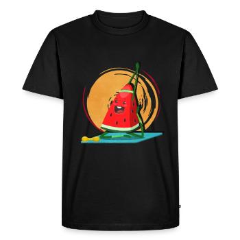 Watermelon - Men's Premium Organic T-Shirt - black - Front - Nico (187cm)