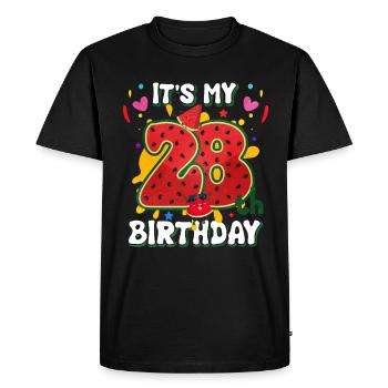 28th Birthday Watermelon Summer Gift - Men's Premium Organic T-Shirt - black - Front - Nico (187cm)