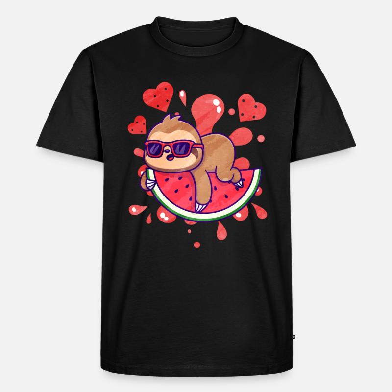 Wassermelone - Männer Premium Bio T-Shirt - Schwarz
