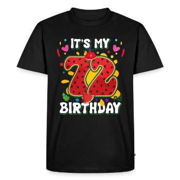 72nd birthday watermelon - Men's Premium Organic T-Shirt - black - Front - Nico (187cm)