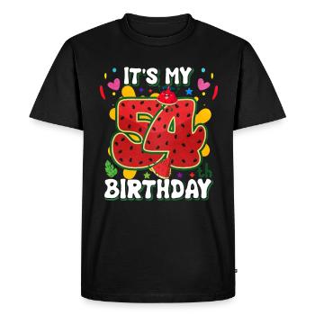 54th Birthday Watermelon - Men's Premium Organic T-Shirt - black - Front - Nico (187cm)