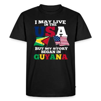 Guyana - Men's Premium Organic T-Shirt - black - Front - Nico (187cm)