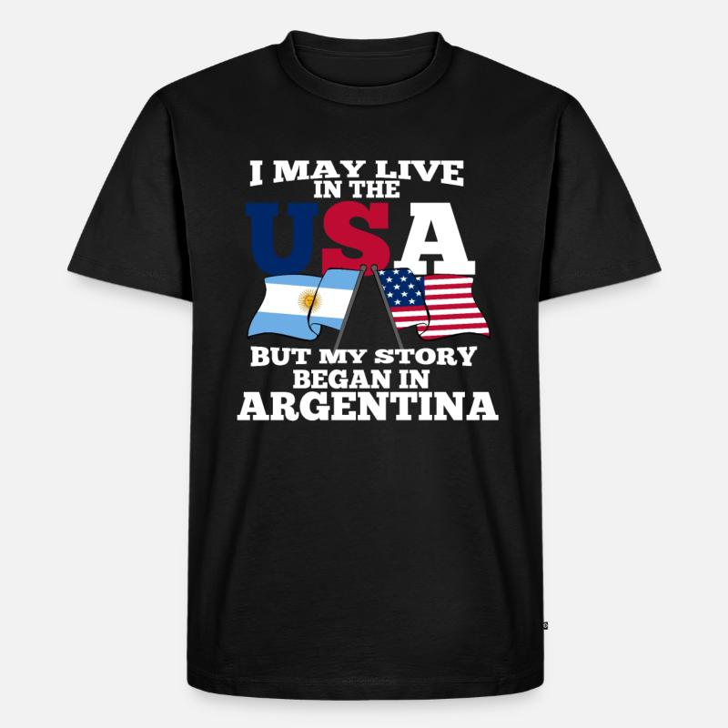 Argentinien - Männer Premium Bio T-Shirt - Schwarz