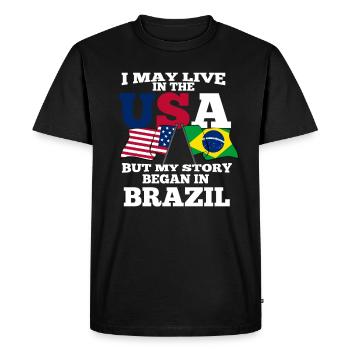 Brésil - T-shirt Premium bio Homme - noir - Devant - Nico (187cm)