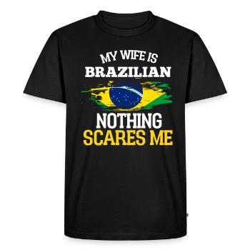 Brésil - T-shirt Premium bio Homme - noir - Devant - Nico (187cm)