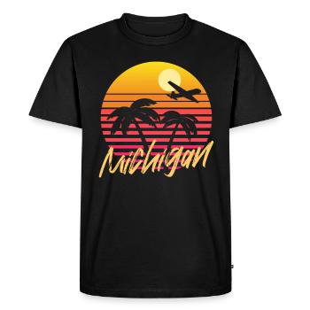 Michigan - T-shirt Premium bio Homme - noir - Devant - Nico (187cm)