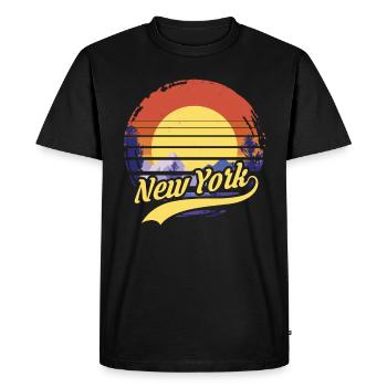 New York - Men's Premium Organic T-Shirt - black - Front - Nico (187cm)