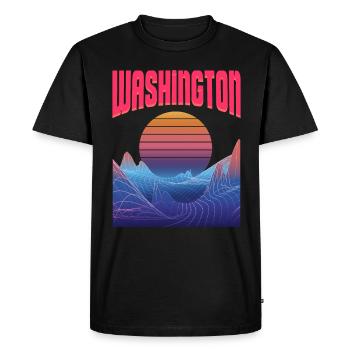 Washington - T-shirt Premium bio Homme - noir - Devant - Nico (187cm)