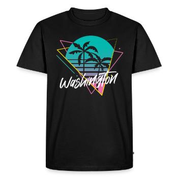 Washington - T-shirt Premium bio Homme - noir - Devant - Nico (187cm)