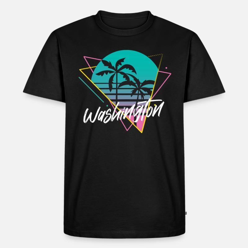 Washington - Männer Premium Bio T-Shirt - Schwarz