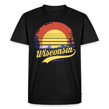 Wisconsin - Men's Premium Organic T-Shirt - black - Front - Nico (187cm)