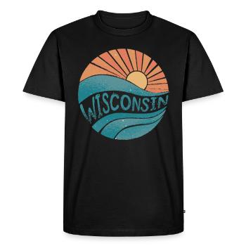 Wisconsin - Men's Premium Organic T-Shirt - black - Front - Nico (187cm)