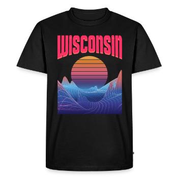 Wisconsin - Men's Premium Organic T-Shirt - black - Front - Nico (187cm)