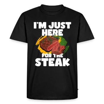 Steak - Men's Premium Organic T-Shirt - black - Front - Nico (187cm)