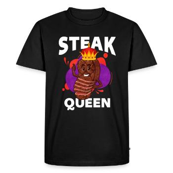 Steak - Men's Premium Organic T-Shirt - black - Front - Nico (187cm)