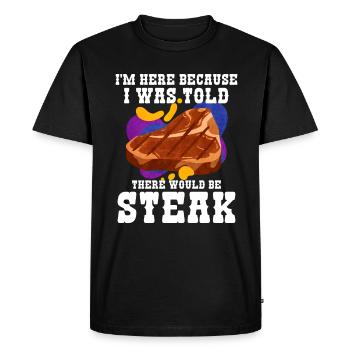 Steak - Men's Premium Organic T-Shirt - black - Front - Nico (187cm)