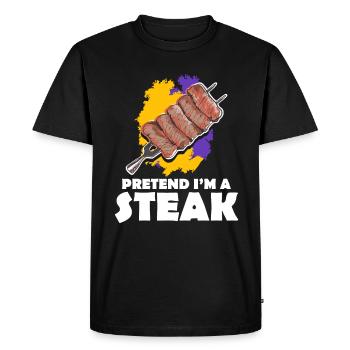 Steak - Men's Premium Organic T-Shirt - black - Front - Nico (187cm)