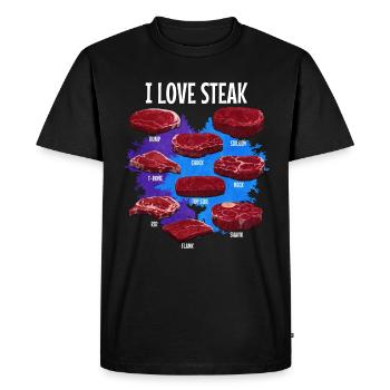 Steak - Men's Premium Organic T-Shirt - black - Front - Nico (187cm)