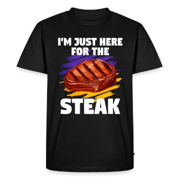 Steak - Men's Premium Organic T-Shirt - black - Front - Nico (187cm)