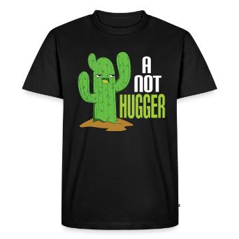 Cactus No Hug Distanciation sociale - T-shirt Premium bio Homme - noir - Devant - Nico (187cm)