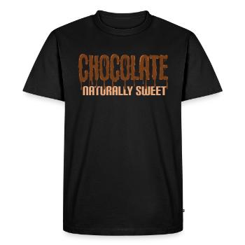 Chocolate - Men's Premium Organic T-Shirt - black - Front - Nico (187cm)