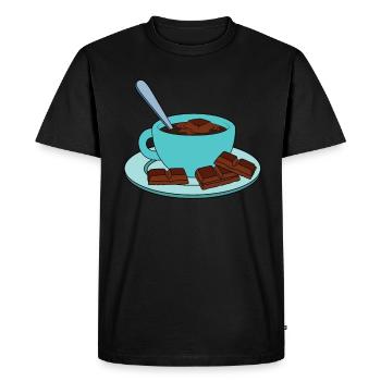 Chocolate coffee - Men's Premium Organic T-Shirt - black - Front - Nico (187cm)