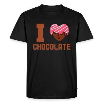I love chocolate - Men's Premium Organic T-Shirt - black - Front - Nico (187cm)