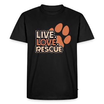 Sauver, adopter, prendre soin des animaux - T-shirt Premium bio Homme - noir - Devant - Nico (187cm)