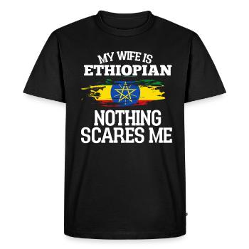Ethiopie Épouse - T-shirt Premium bio Homme - noir - Devant - Nico (187cm)