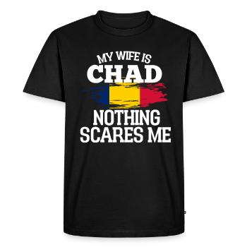 Chad Wife - Men's Premium Organic T-Shirt - black - Front - Nico (187cm)