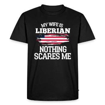 Épouse Liberia - T-shirt Premium bio Homme - noir - Devant - Nico (187cm)